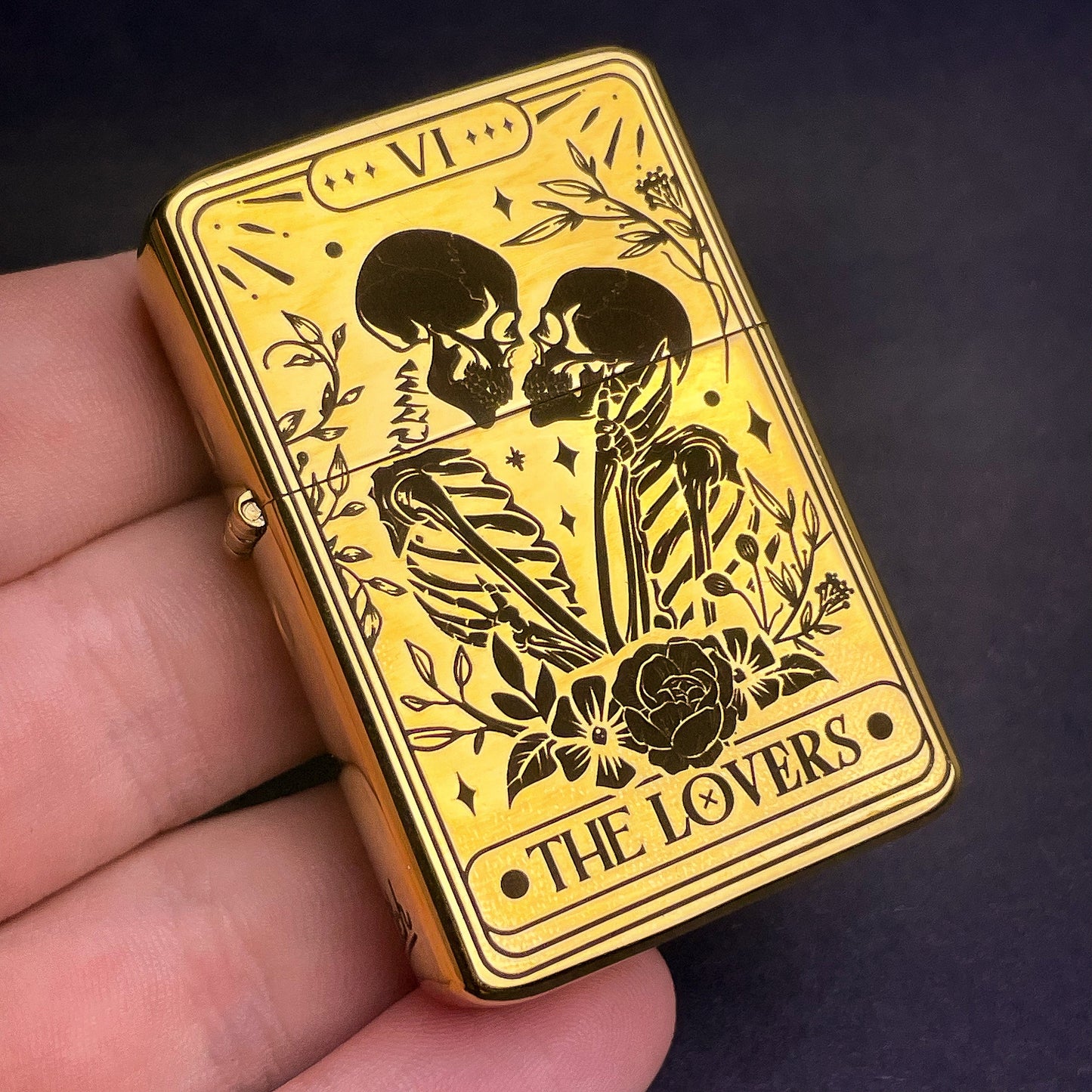 Skull Lovers Tarot Card Lighter